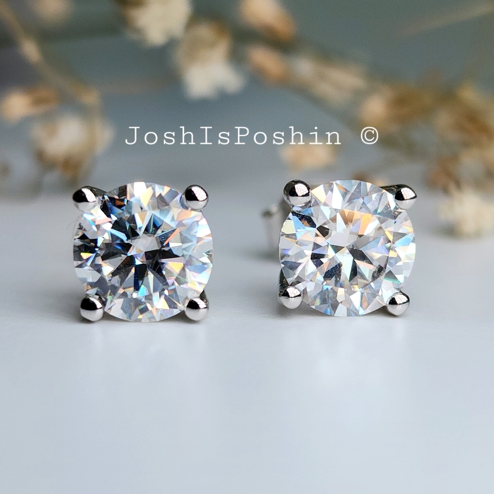 7MM Classic moissanite stud earrings in sterling silver